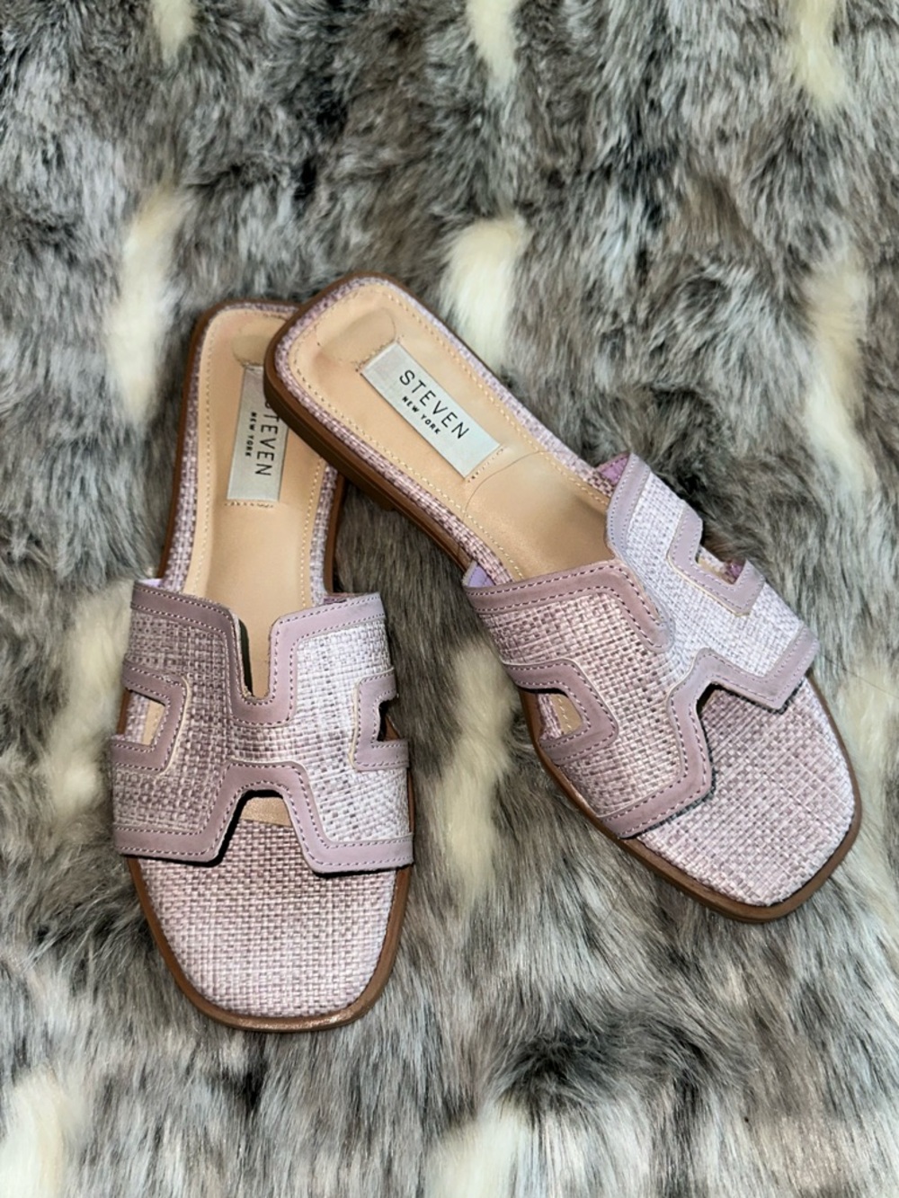 Steven New York Hanna Slide Sandals, Lilac, Women's 6